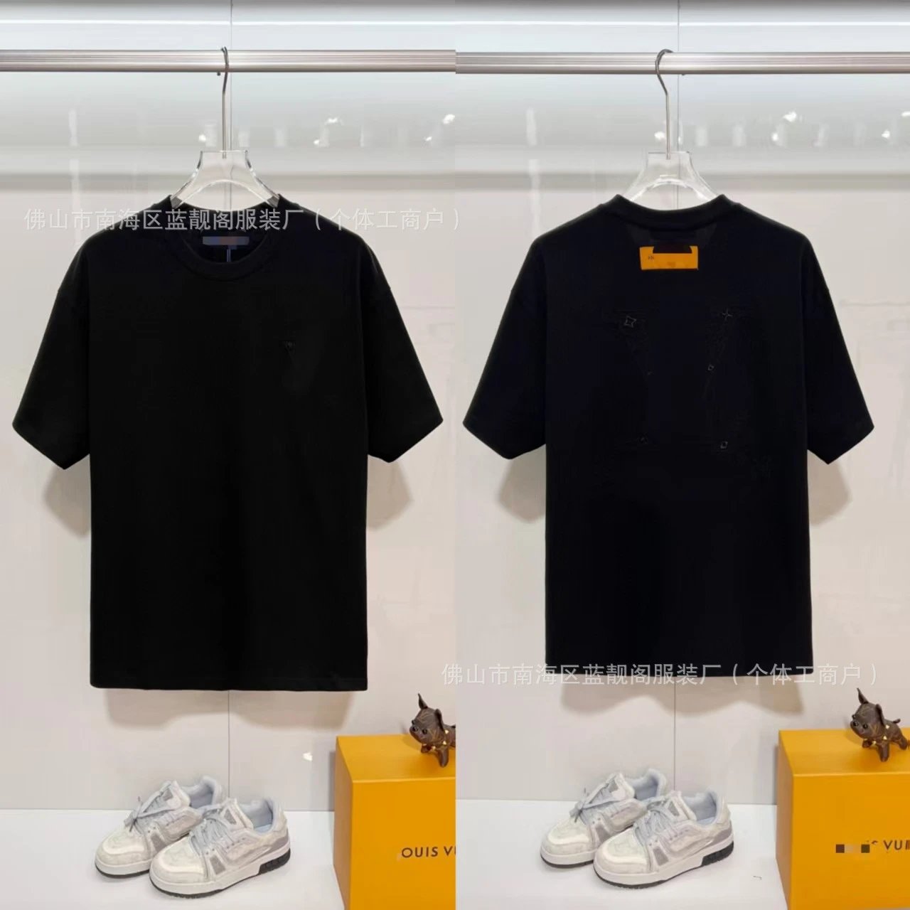 Louis Vuitton Monogram Trendy Cool Style Black Short-sleeve T-shirt