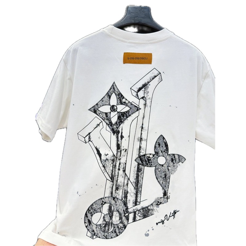 Louis Vuitton Monogram Graffiti Trendy Style White T-Shirt