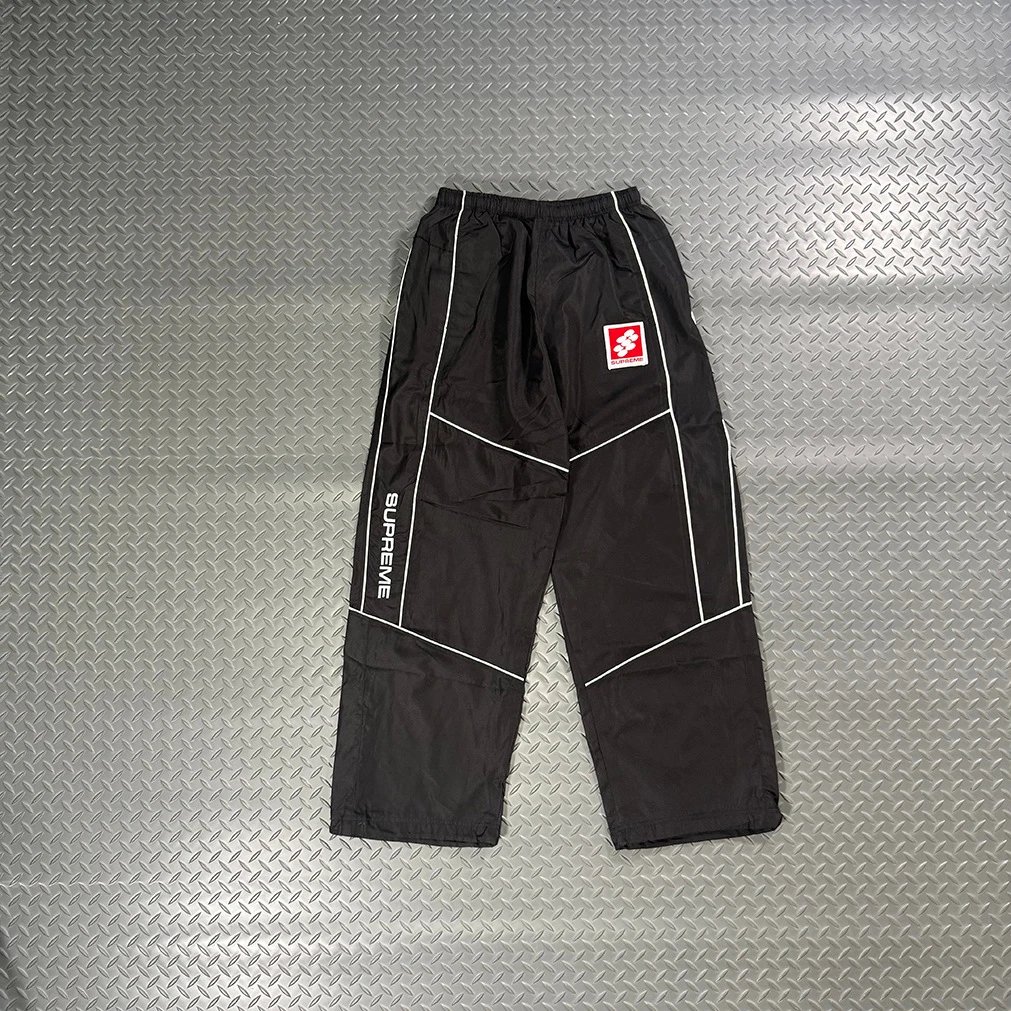 Supreme Black Utility Track Pants with Contrast Seams