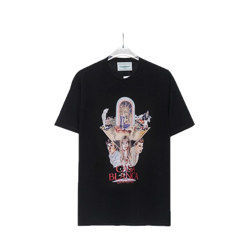 Casablanca Printed Trendy Black T-shirt