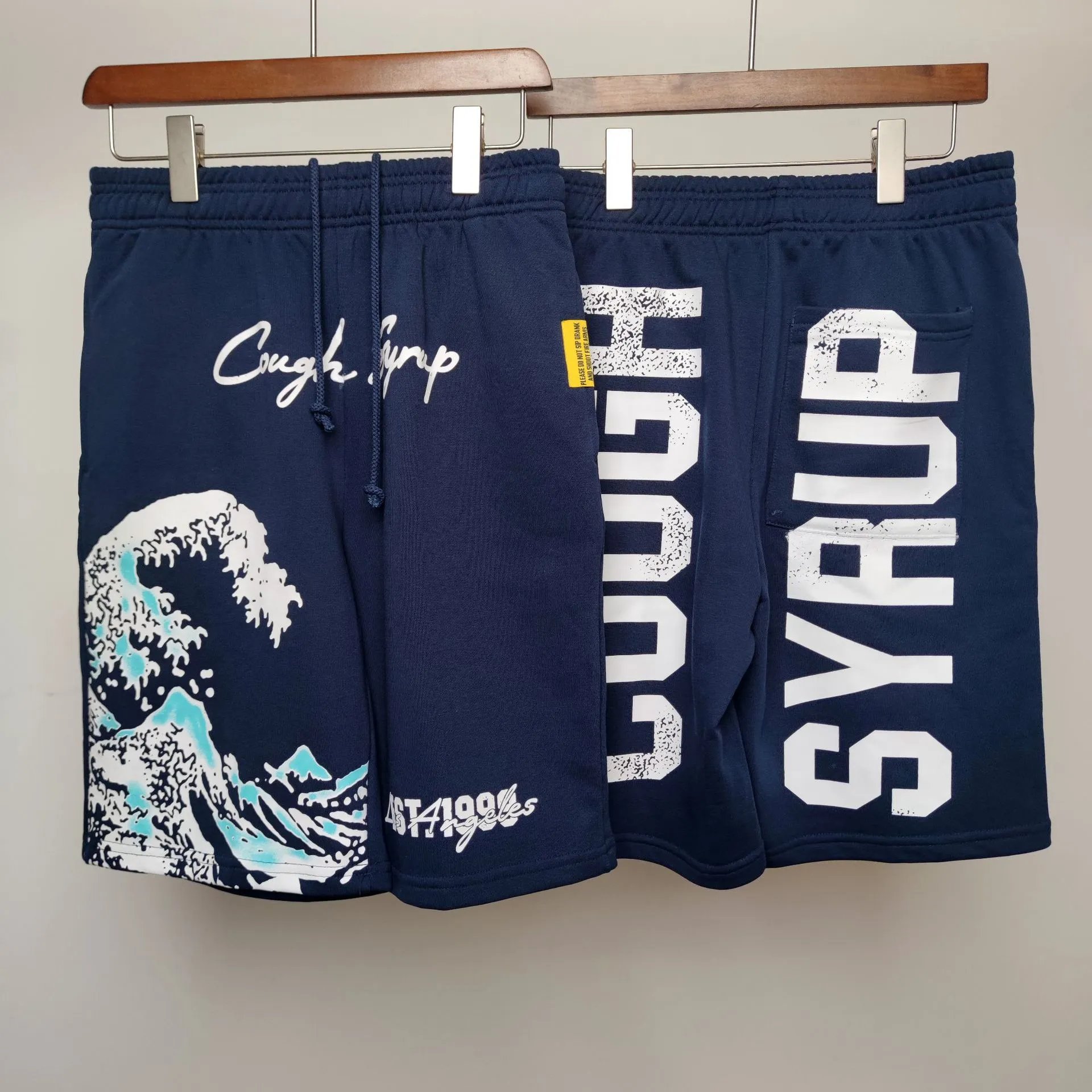 COUGH SYRUP Ukiyo-e Street Style Navy Shorts