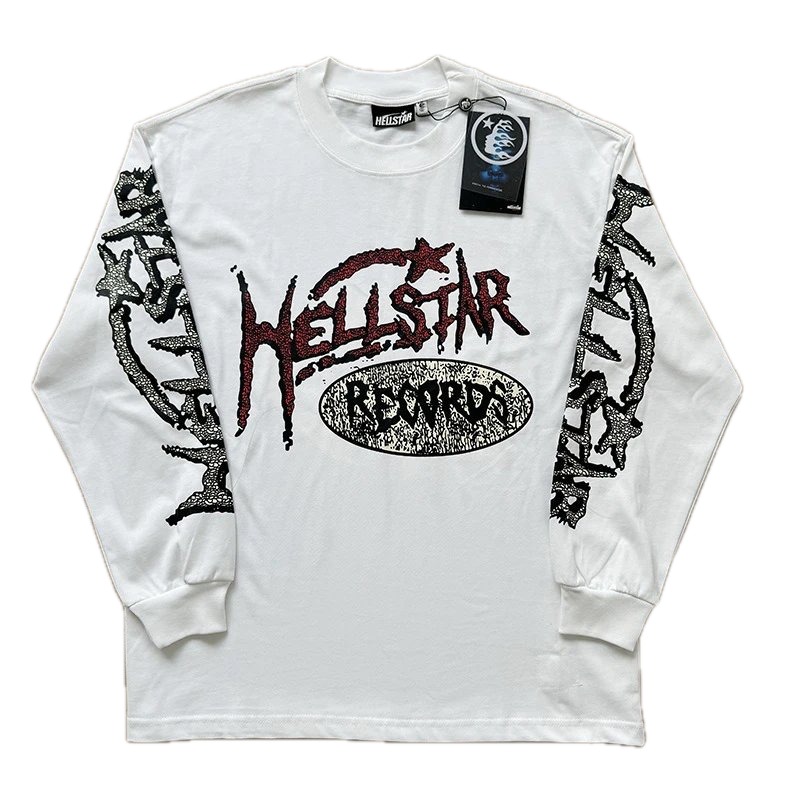 Hellstar dark style white long-sleeved shirt
