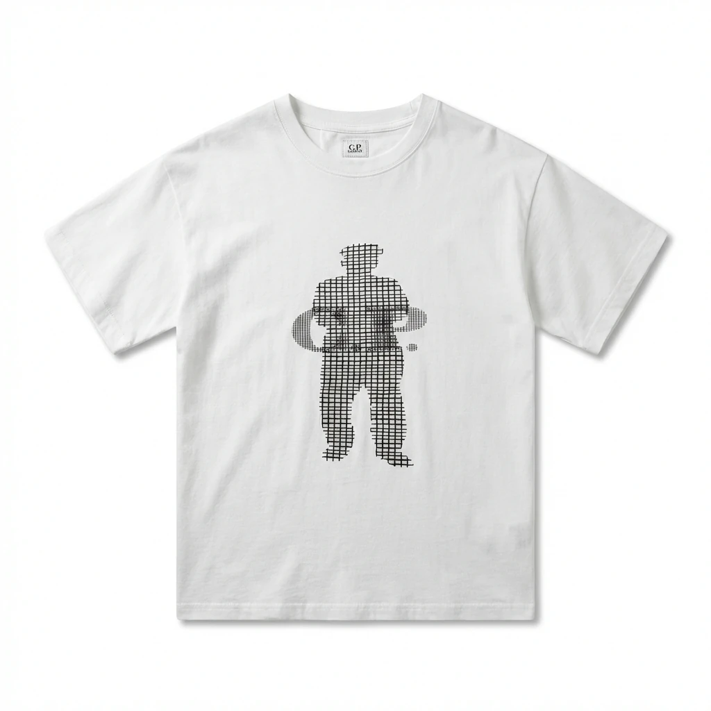C.P. Grid Wind White T-shirt