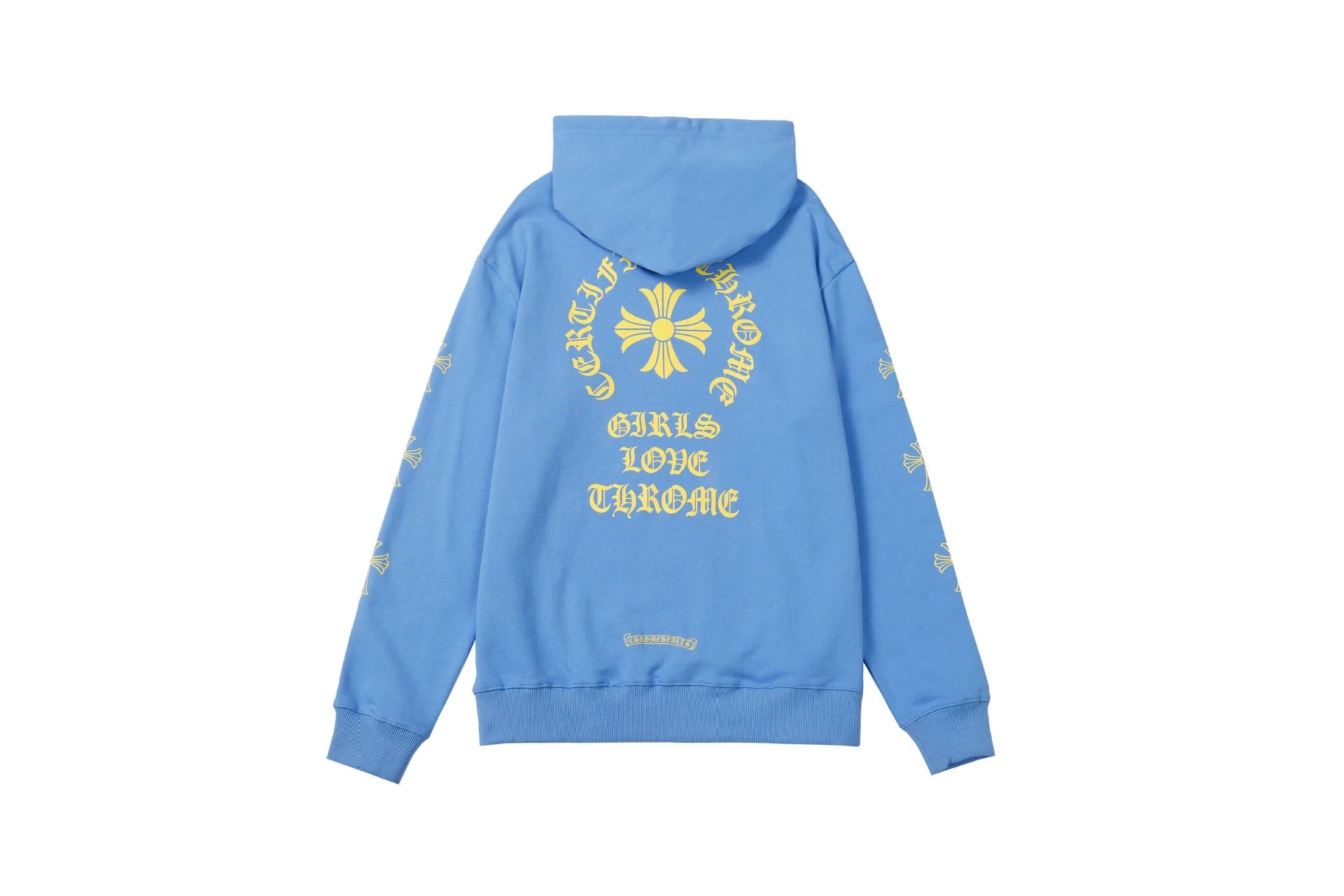 Chrome Hearts 2088-90 Sky Blue Cross Graphic Hoodie Summer Styling