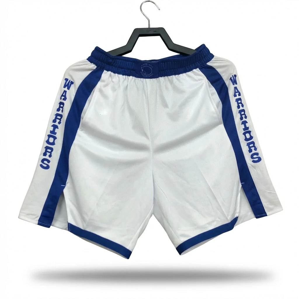Blue and white sports shorts of the Curry series