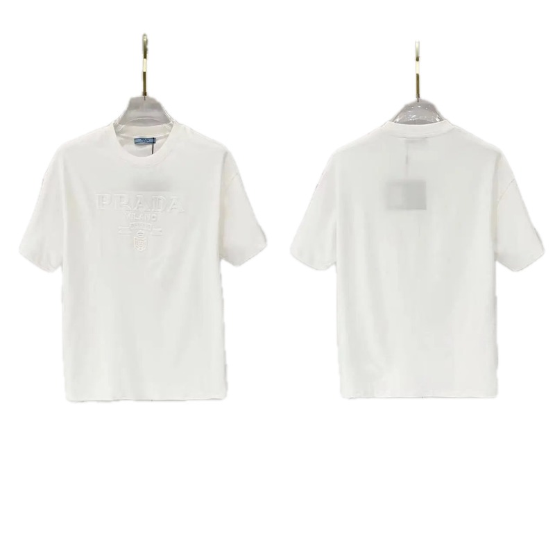 Prada Classic Collection Minimalist Style White Short-sleeved T-shirt