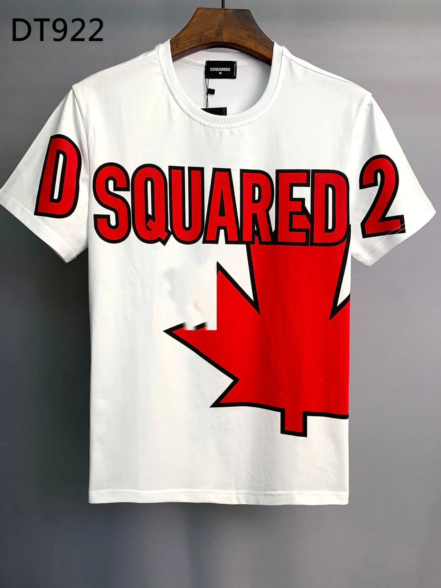 DSQUARED2 Maple Print Street Style White Short-sleeve T-shirt