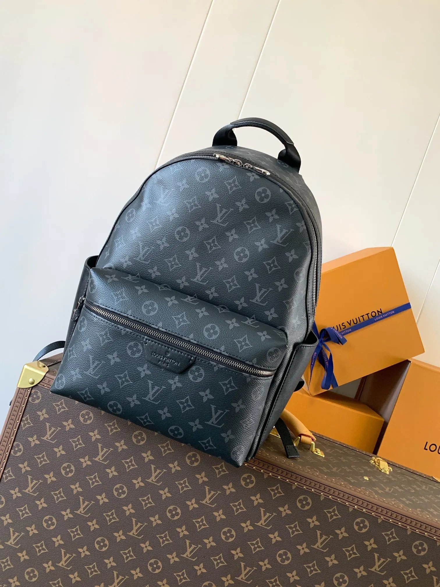 Louis Vuitton Dark Monogram Backpack Backpack for Streetwear Looks