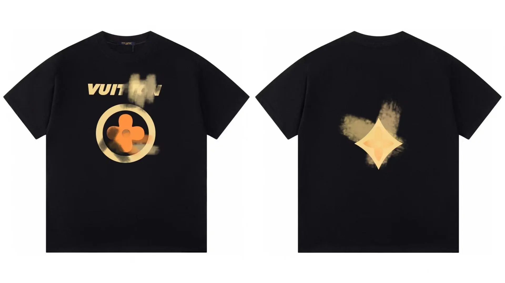 Louis Vuitton Blurred Monogram Trendy Black T-shirt
