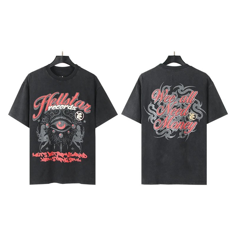 Hellstar Records Vintage Street Washed Black T-shirt