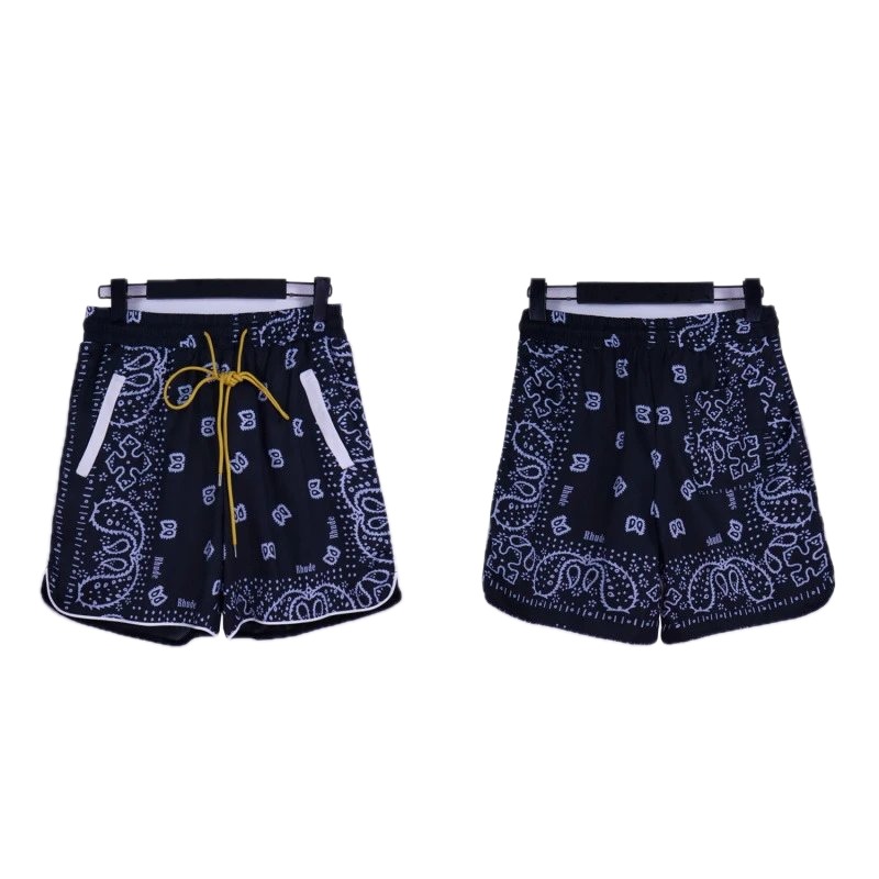 RHUDE retro-style black shorts