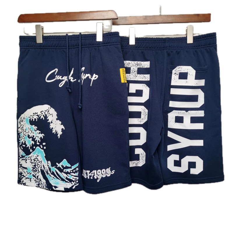 COUGH SYRUP Ukiyo-e Street Style Navy Shorts