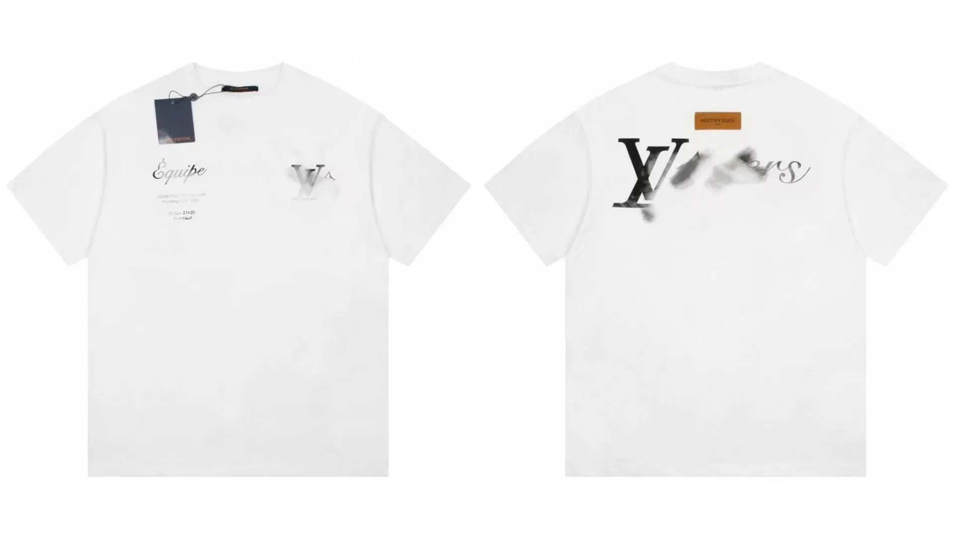 Louis Vuitton Trendy Tie-dyed White Short-sleeve T-shirt