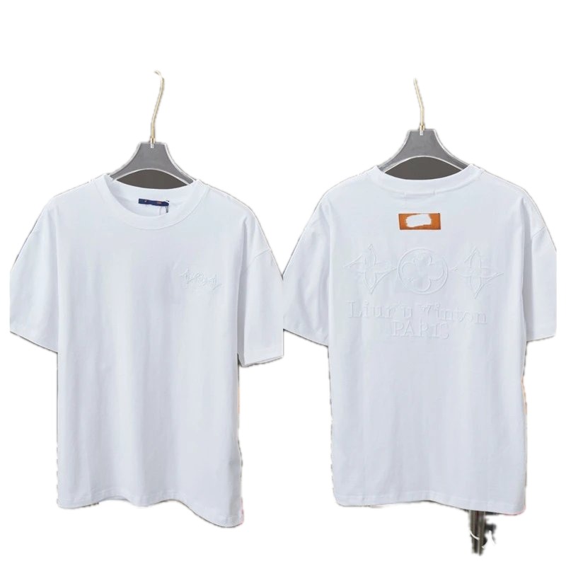 Louis Vuitton Embossed Trendy Style White T-Shirt