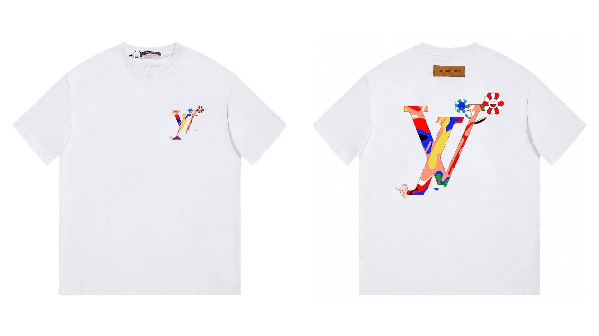 Louis Vuitton Sunflower Streetwear Style White T-shirt