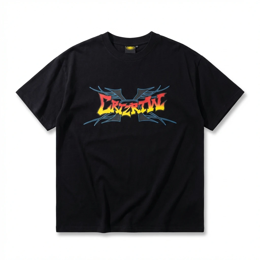 Corteiz Printed Trendy Black T-shirt