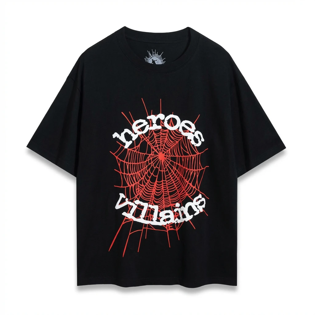 Sp5der Spider Web Style Black T-shirt
