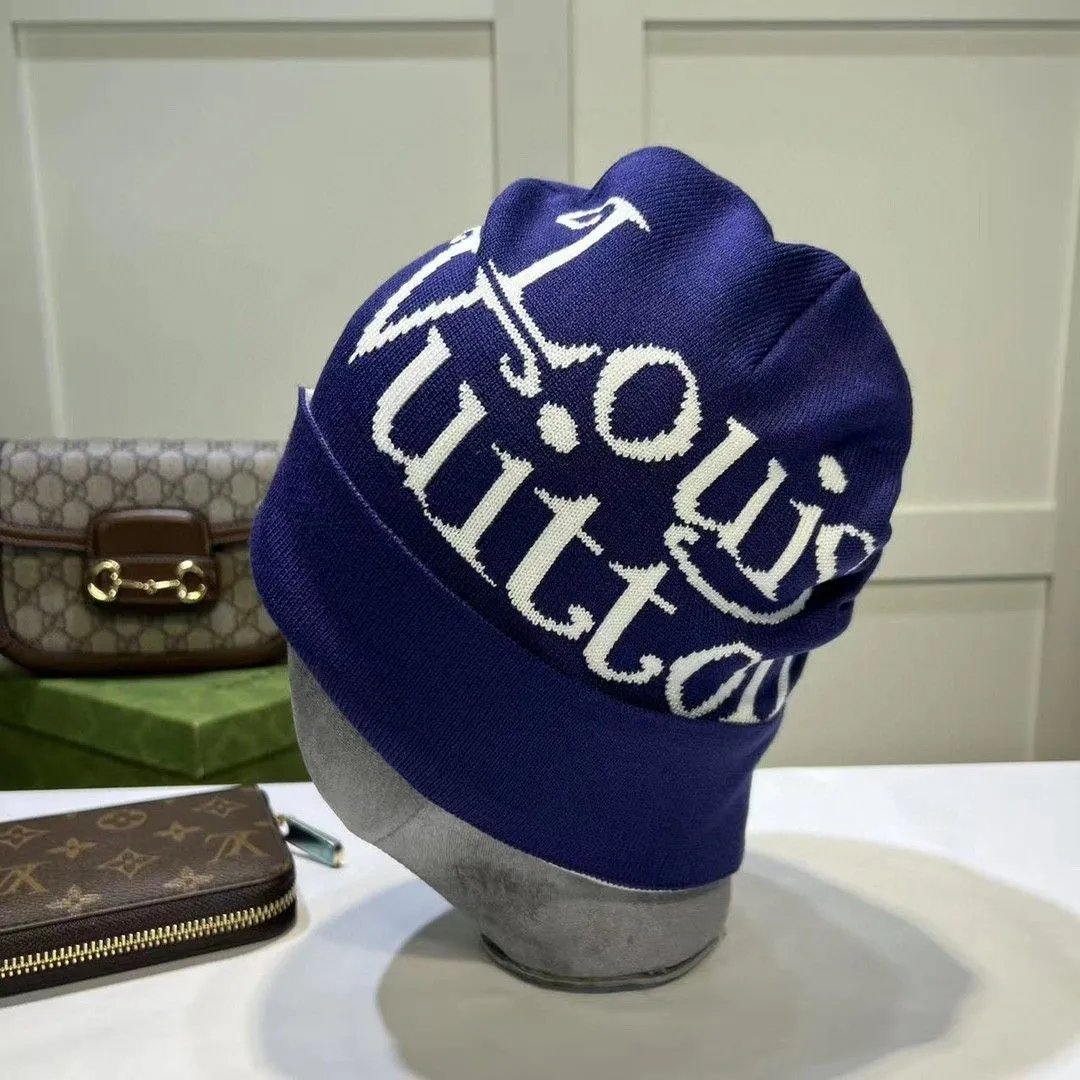 Photo Ready Looks Knit Beanie by Louis Vuitton with Ribbed Lettering