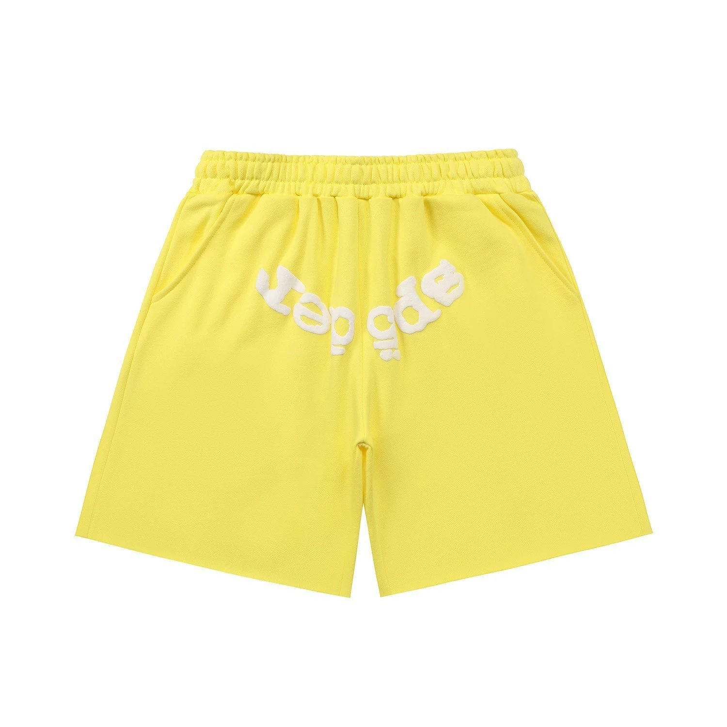Sp5der casual style yellow shorts