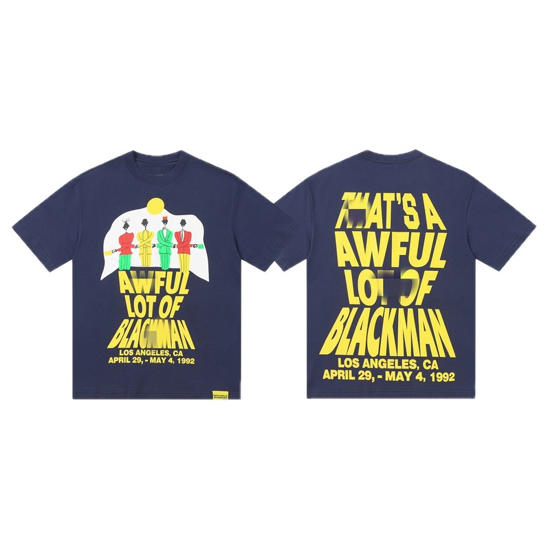 COUGH SYRUP Print Street Style Navy Blue Short Sleeve T-Shirt