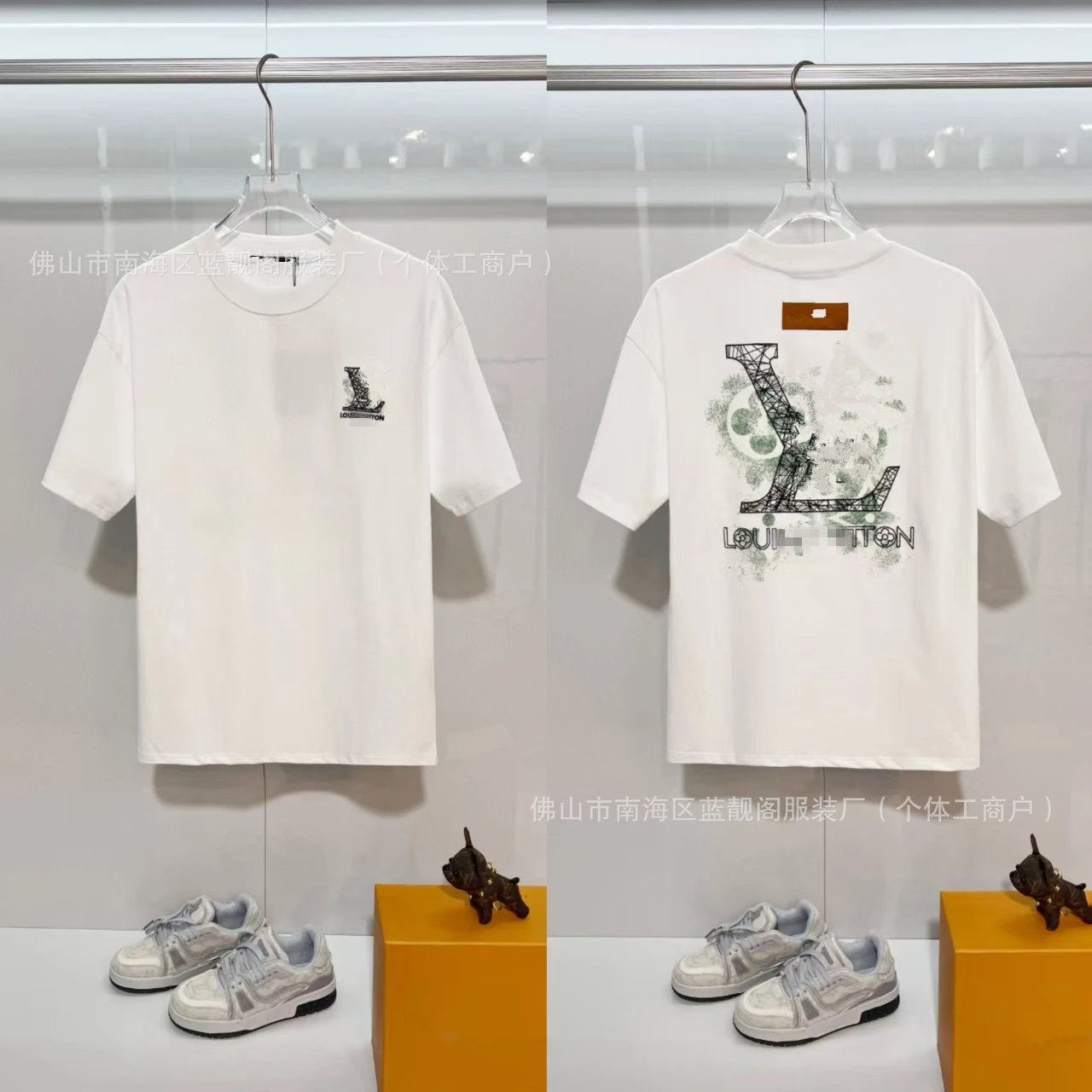Louis Vuitton Large Print Trendy Style White T-Shirt