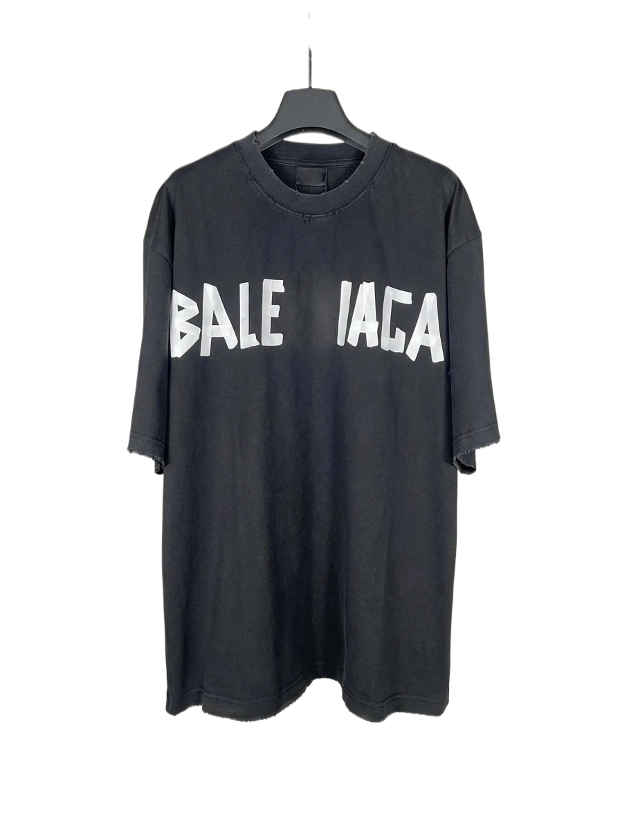 Balenciaga letter-style black T-shirt
