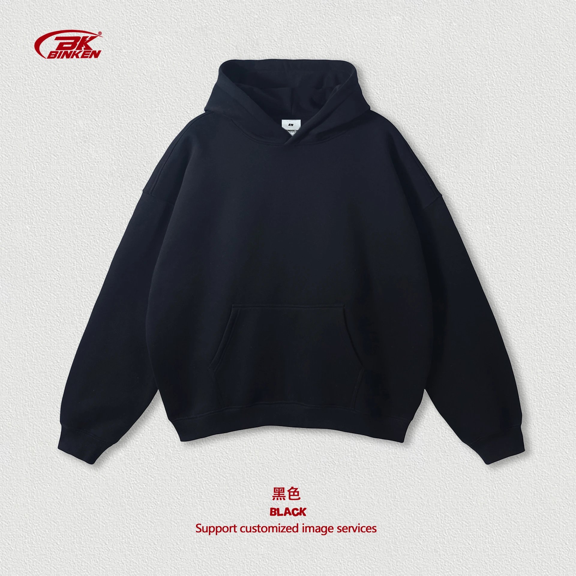 Classic Pullover hoodie Navy Blank Kangaroo for Daily Styling