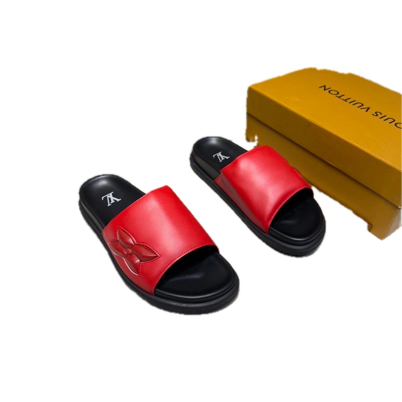 Louis Vuitton Classic Monogram Casual Red Slides
