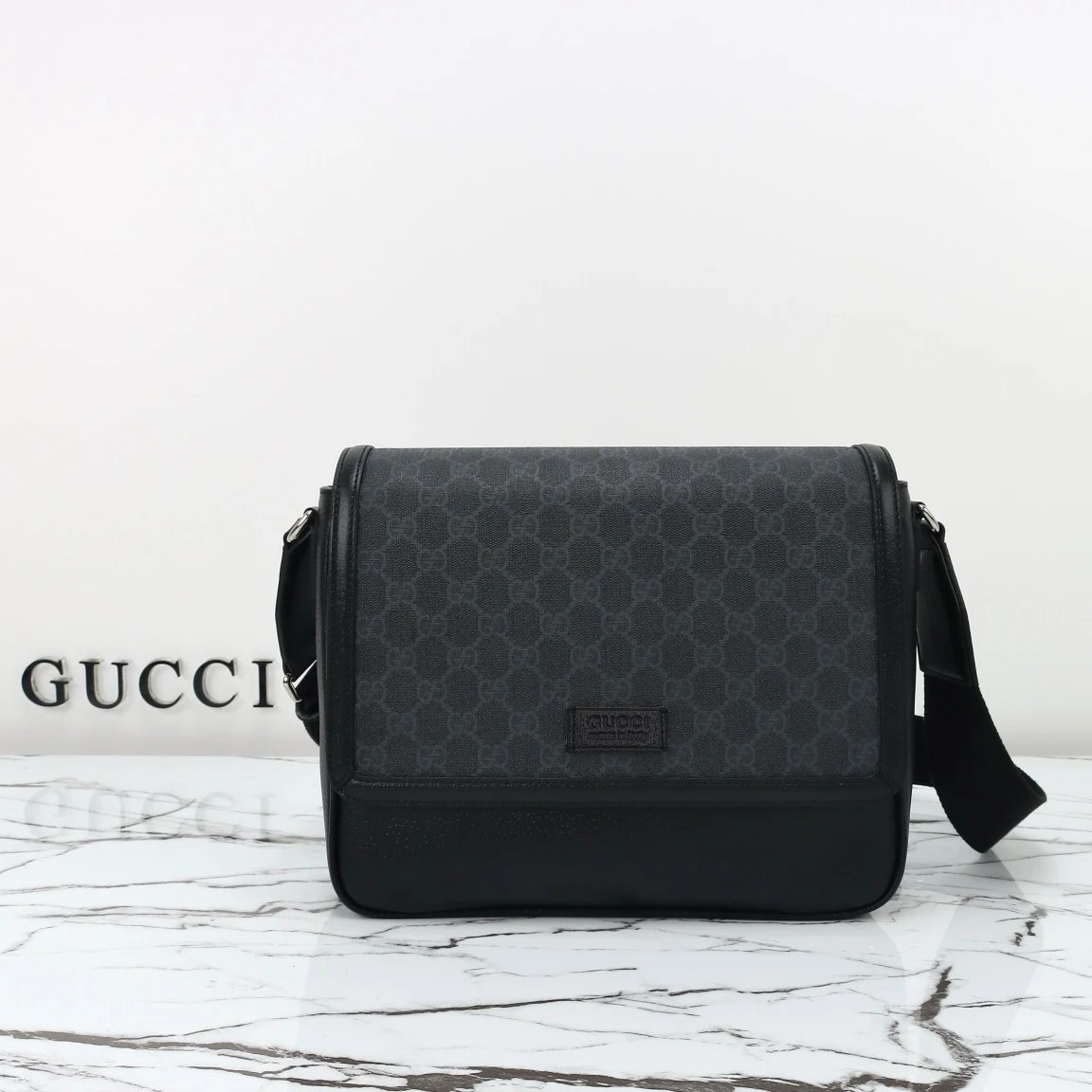 Black GG Messenger Gucci Messenger Bag for Photo Ready Styling