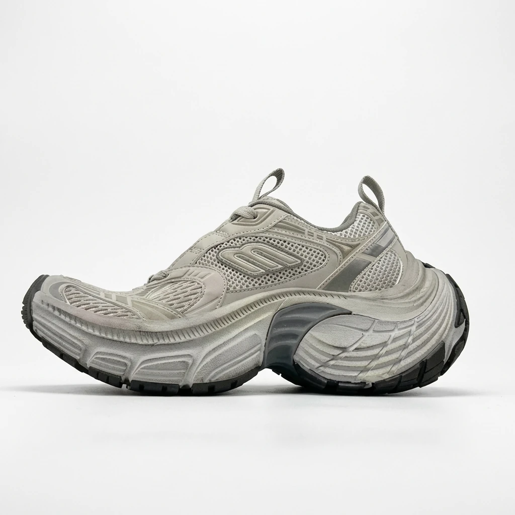 Balenciaga retro-style grey sports shoes