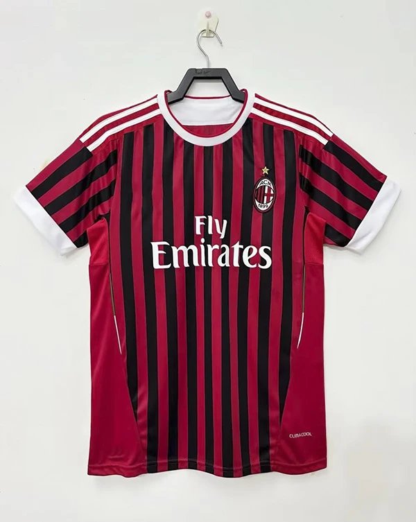 AC Milan Urban Retro soccer jersey Red Black Striped with Statement Pattern