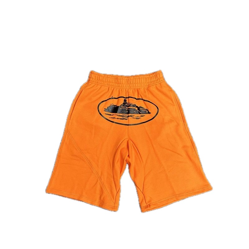 Corteiz Printed Casual Orange Shorts
