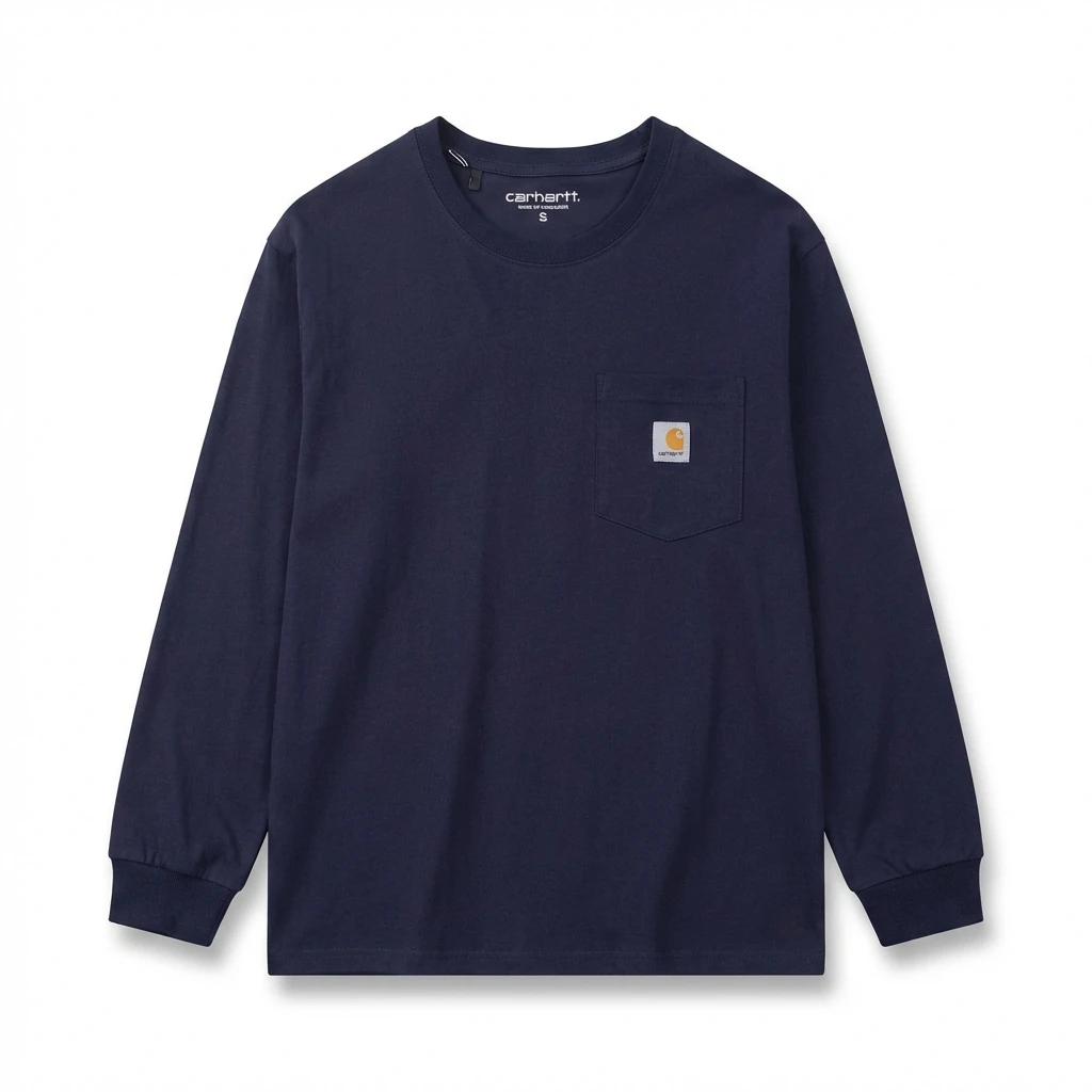 Carhartt simple and casual style navy long-sleeve
