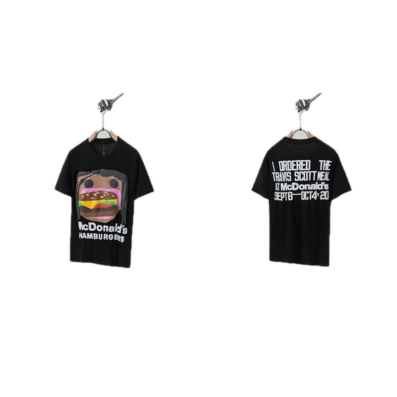 Travis Scott x McDonald's Co-branded Printed Black T-Shirt