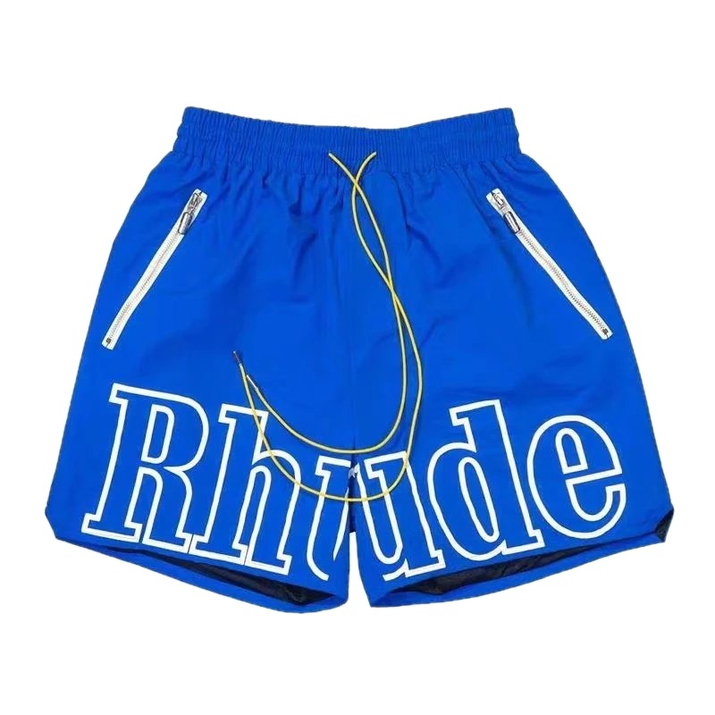RHUDE Letter Wind Blue Shorts