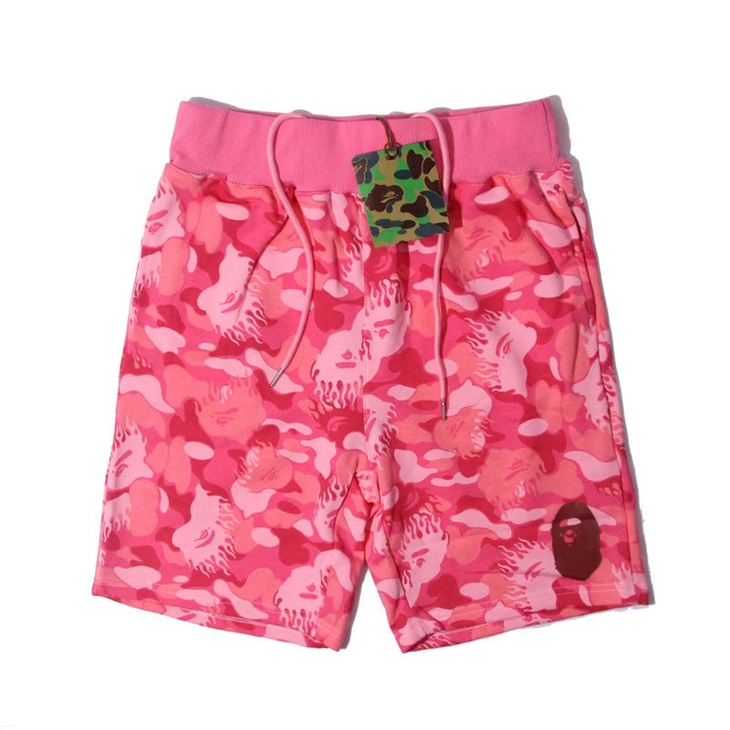 Bape camouflage-style pink shorts