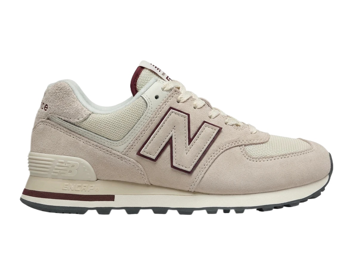 New Balance retro-style light gray sports shoes