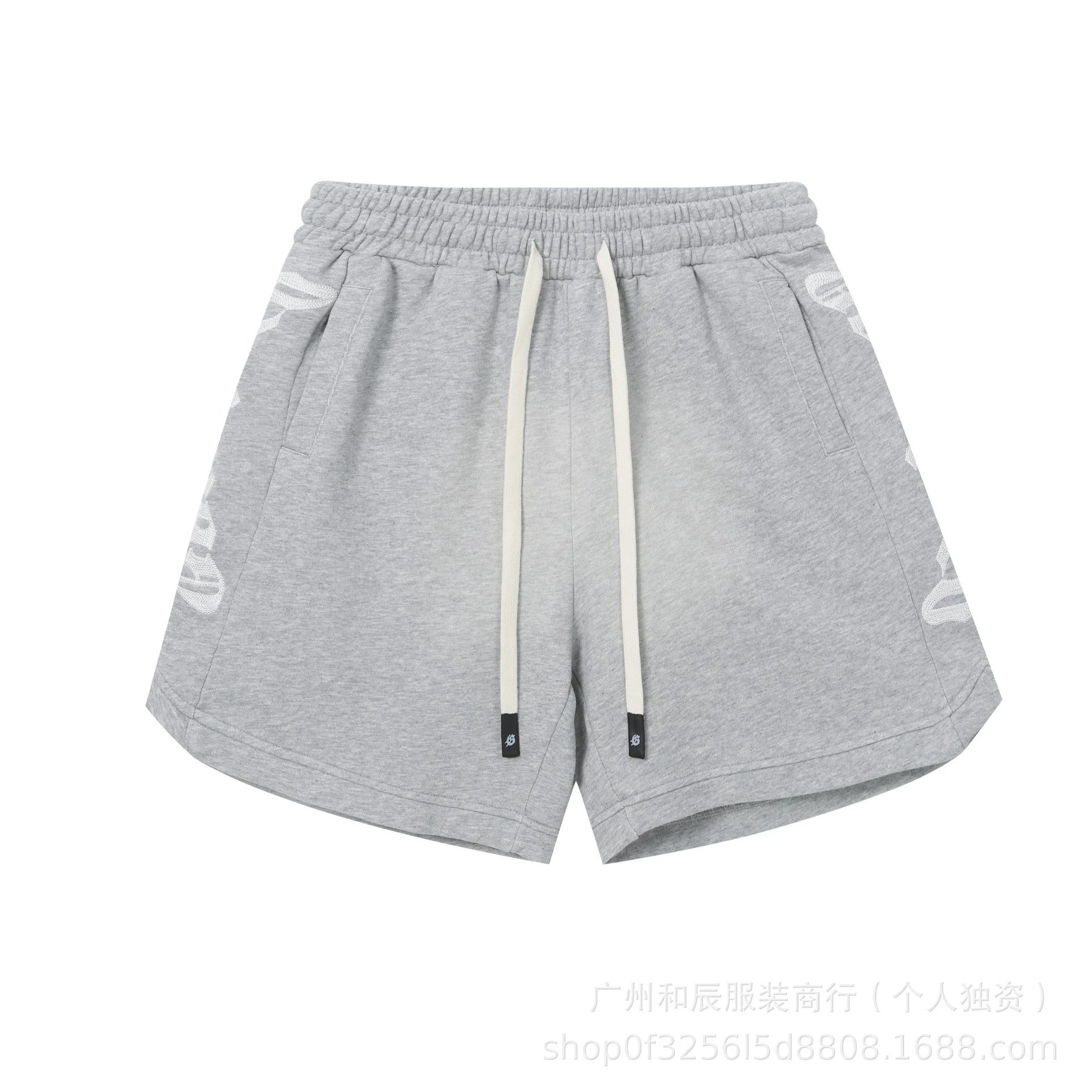 Godspeed Print Street Style Light Gray Casual Shorts