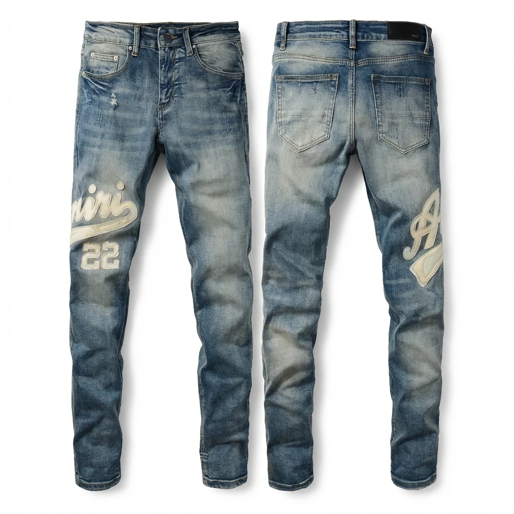 AMI letter-printed jeans