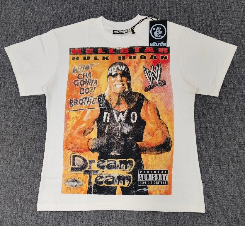 Hellstar x WWE Co-branded Vintage Style Off-white T-shirt