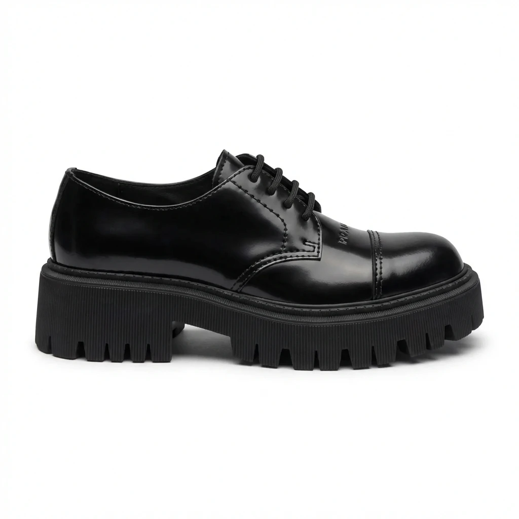 Balenciaga thick-soled British-style leather shoes