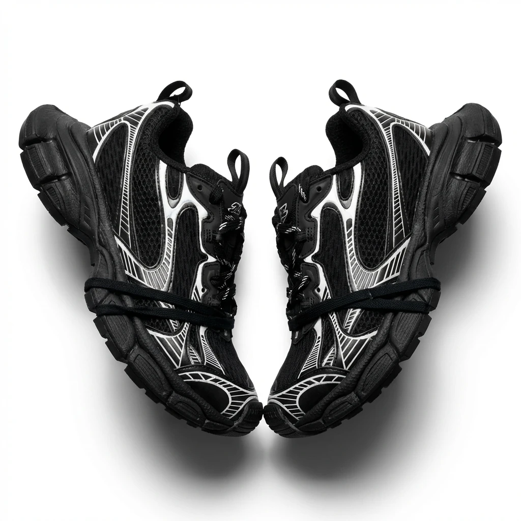 Balenciaga retro black and grey sports shoes