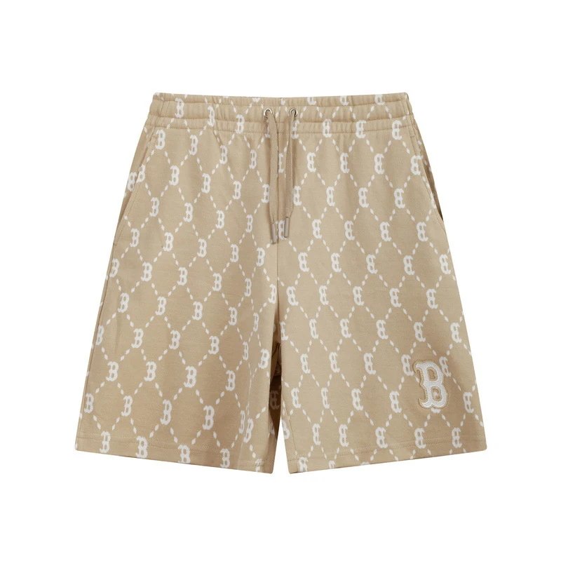 MLB checkered casual khaki shorts