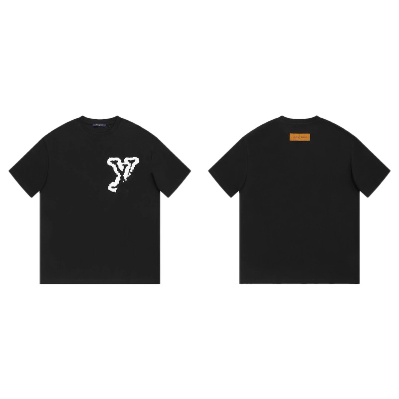 Louis Vuitton Graffiti Trend Style Black T-shirt
