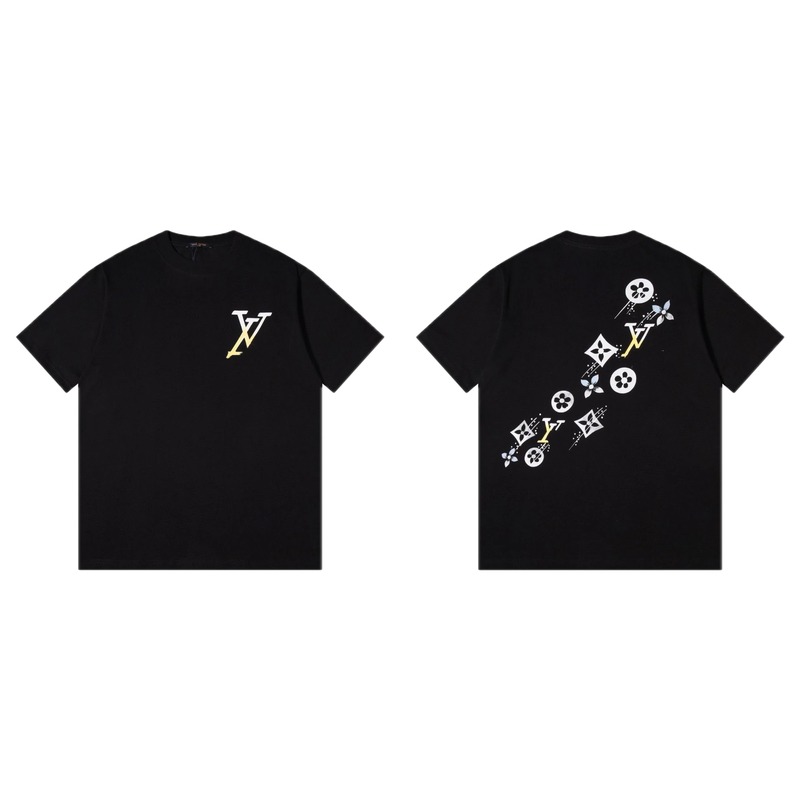 Louis Vuitton Trendy Monogram Black Short Sleeve T-shirt