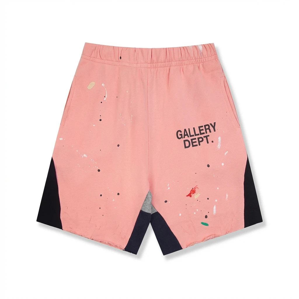 Gallery Dept splatter-paint style pink shorts