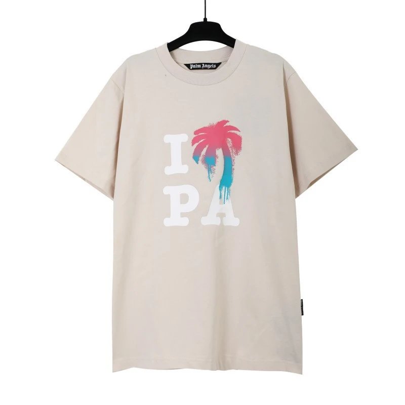 Palm Angels Monogram Logo T-shirt White Palm Tree for Casual Outfits