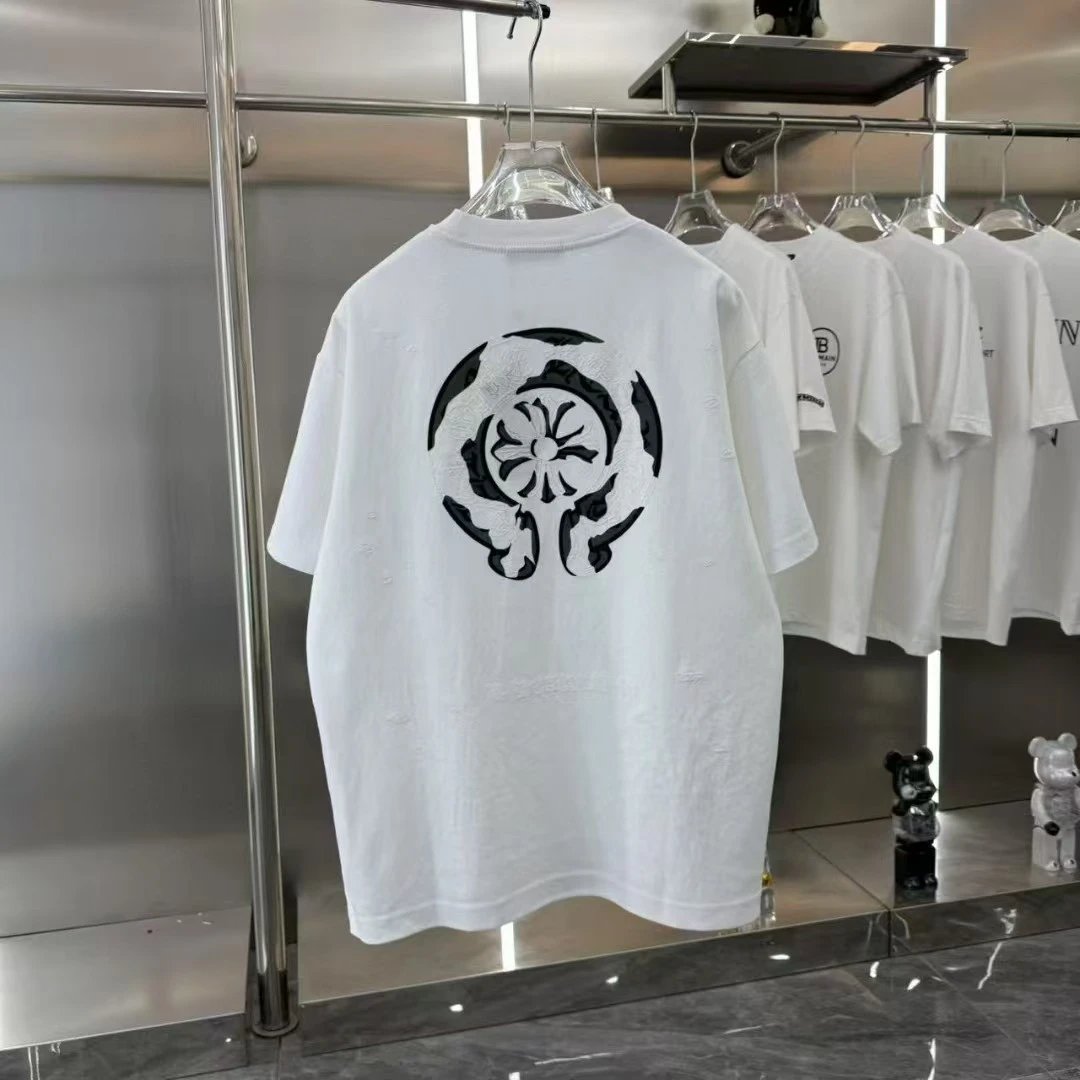 Chrome Hearts Cross Print Street Style White T-Shirt