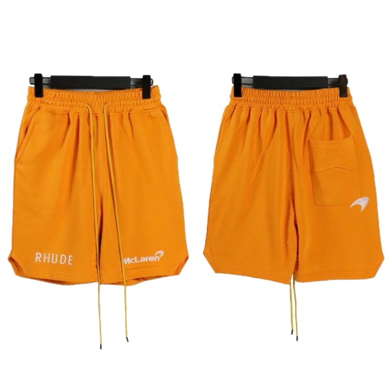 RHUDE Orange Trendy Brand Sports Shorts