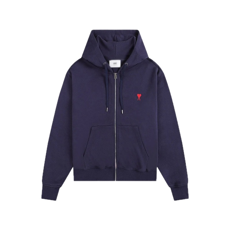 AMI Love Embroidery Style Dark Blue Hoodie